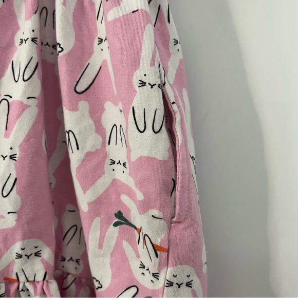 Hanna Andersson 8 130cm Tiered Skater 0293 Happy Bunny On Pink Dress - Picture 6 of 9